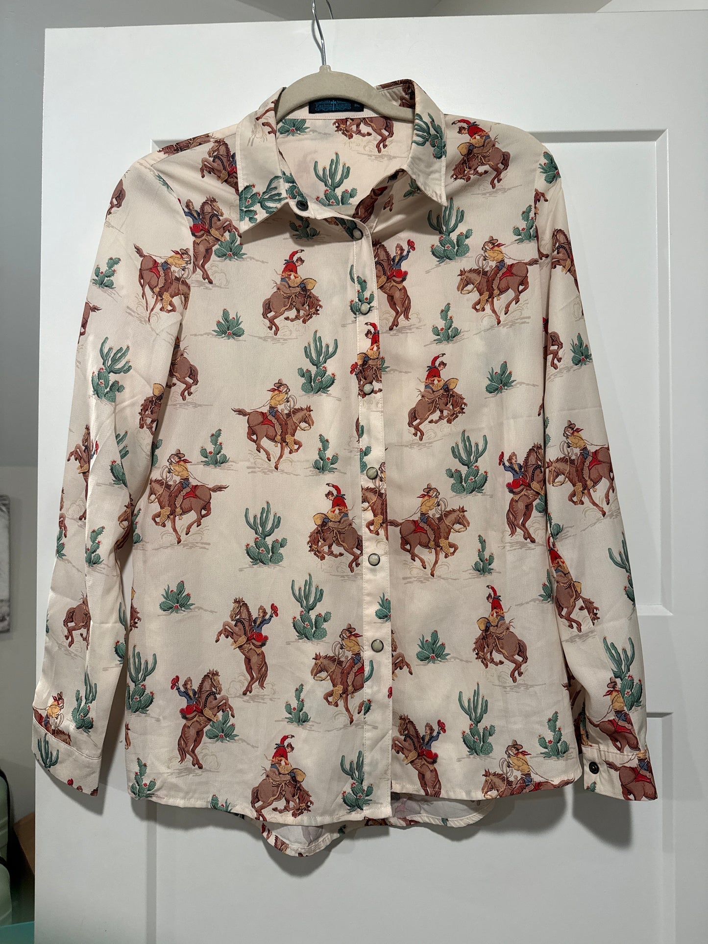 Sheer Cowboy Print Top