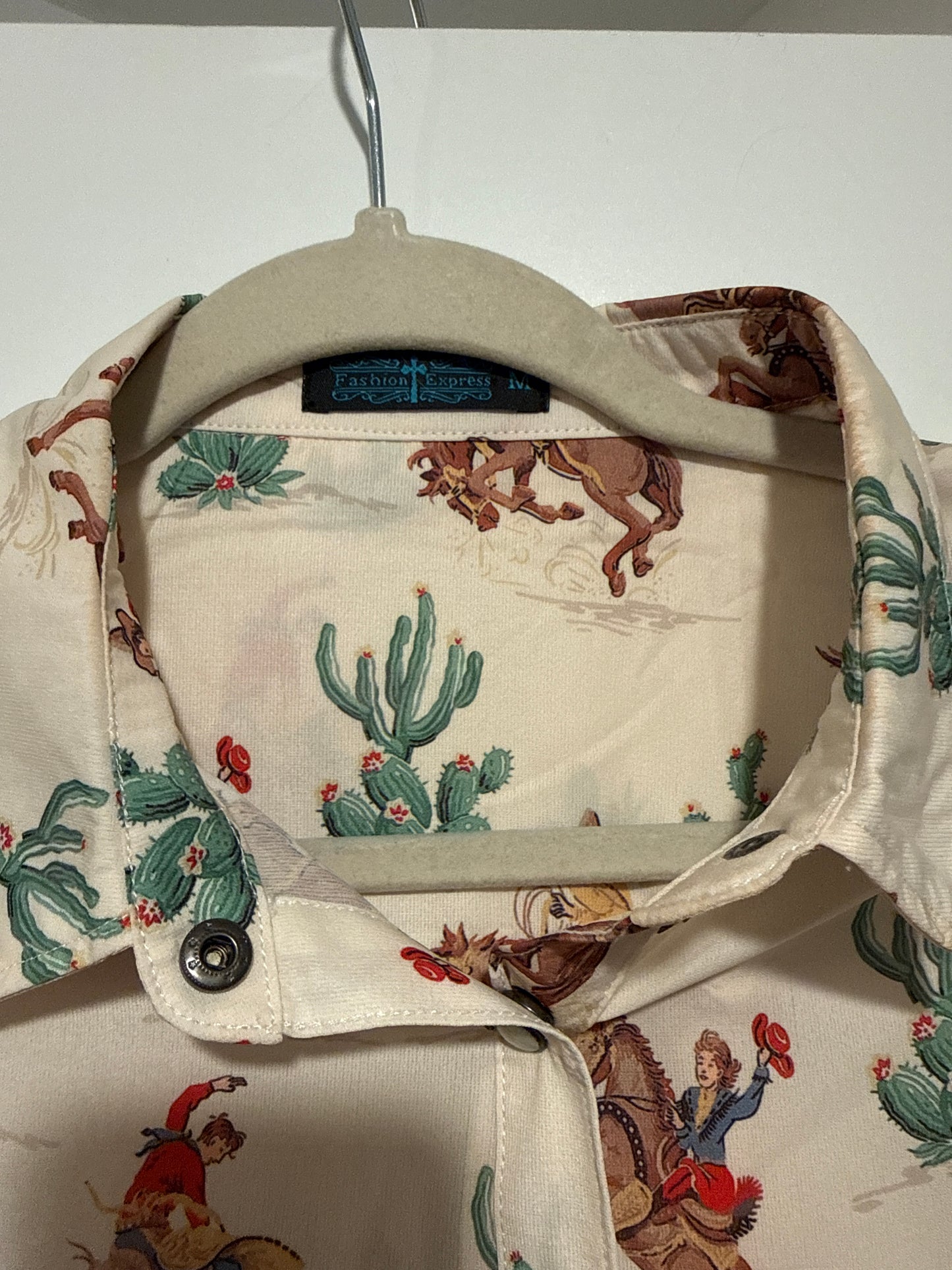 Sheer Cowboy Print Top